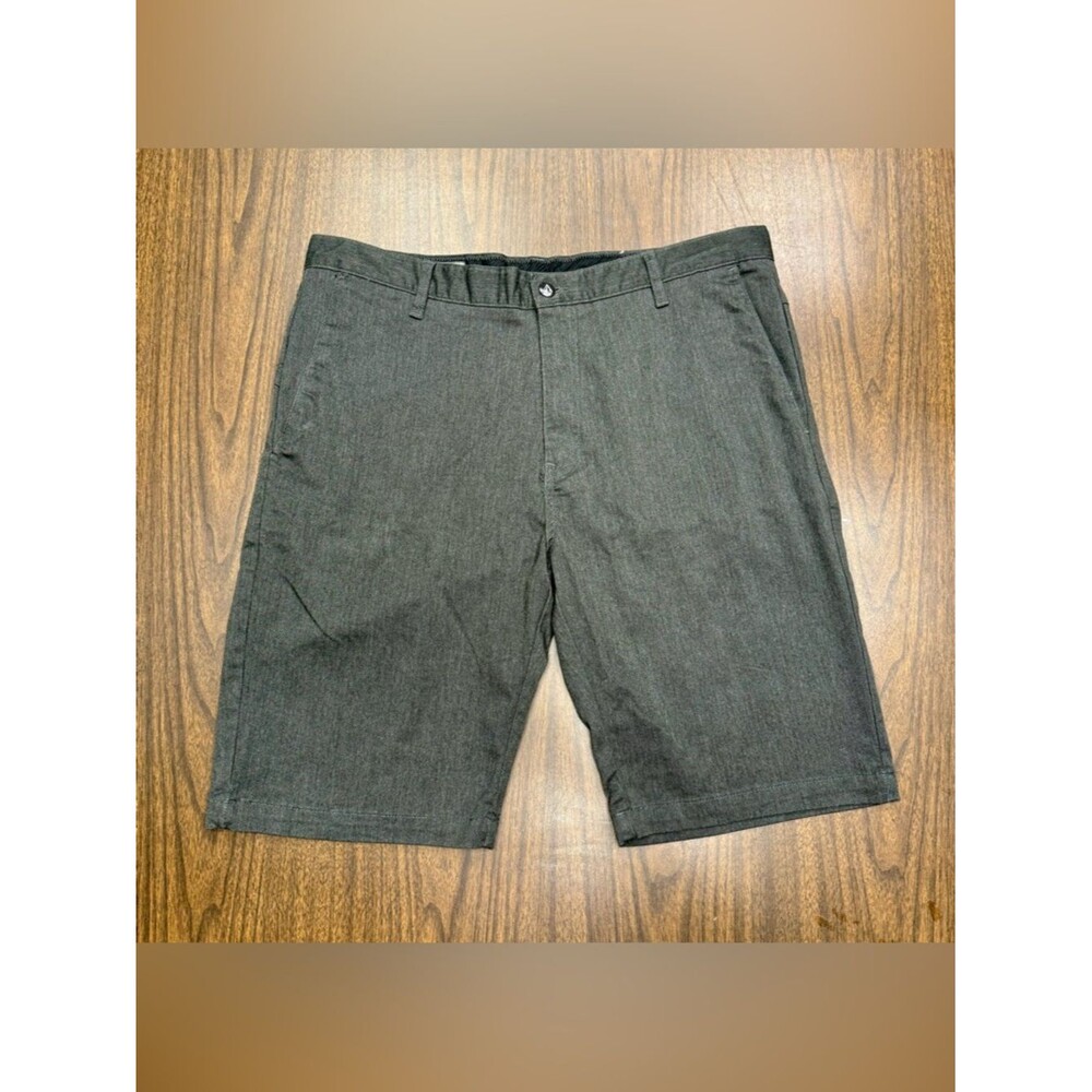 Volcom Men's Dark Gray Flat Front Chino Shorts Size 36